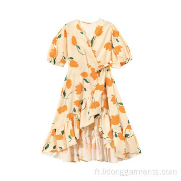 Robe imprimée florale en coton de mode de mode